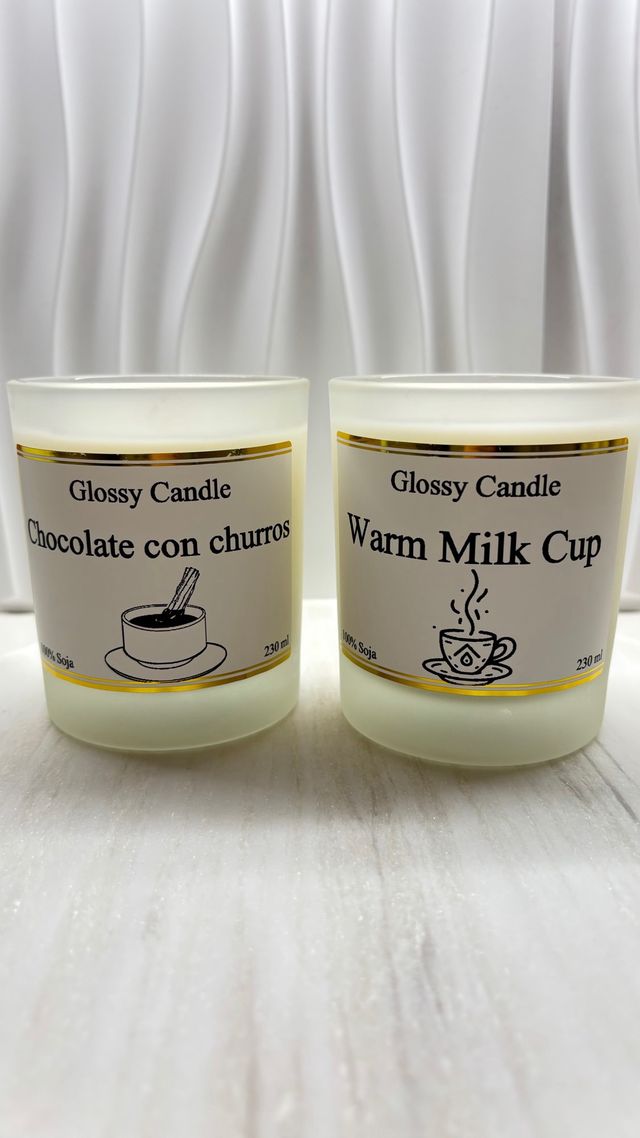 Velas Chocolate con Churros y Taza Leche Caliente
